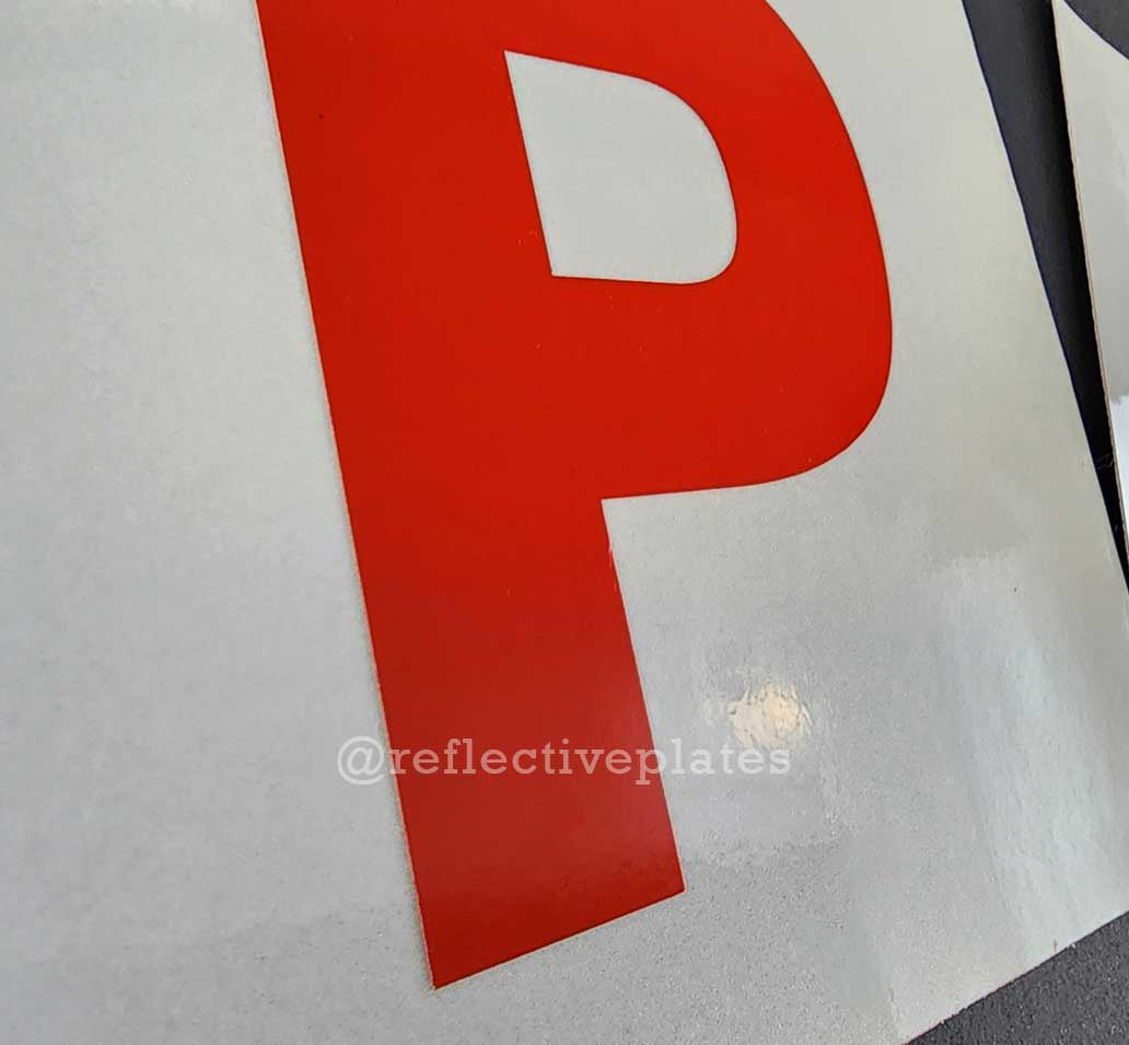 Reflective Red P Plates – 2 Plate Set for High Visibility Night Driving
