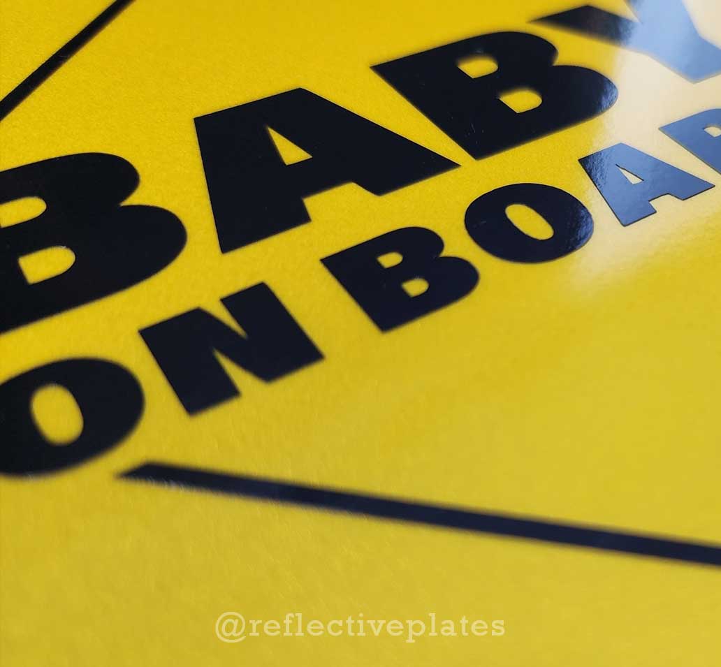 Reflective Baby on Board Signs - Be Seen in Low Light