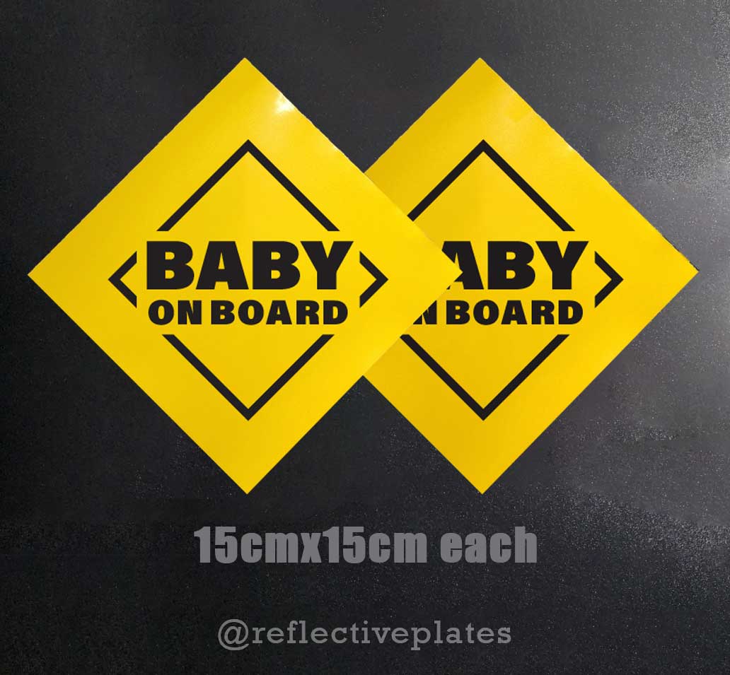 Reflective Baby on Board Signs - Be Seen in Low Light